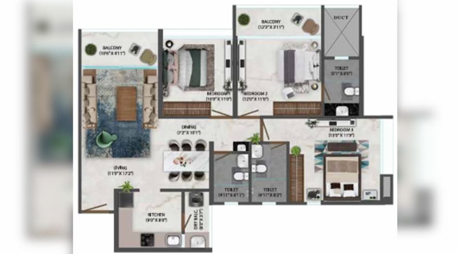 Osian-Almanova-3BHK-1105sqft-unit-plan